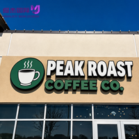 Enseigne LED 3D personnalisée à éclairage frontal, enseignes murales lumineuses avec logo, enseignes LED pour entreprises, signalétique lumineuse pour cafés et restaurants