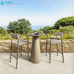 Meubles de jardin de style rétro, chaise de <span class=keywords><strong>bar</strong></span> <span class=keywords><strong>en</strong></span> <span class=keywords><strong>teck</strong></span> avec cadre <span class=keywords><strong>en</strong></span> bois, table de <span class=keywords><strong>bar</strong></span> ronde <span class=keywords><strong>en</strong></span> bois avec chaise haute <span class=keywords><strong>en</strong></span> corde tressée pour bistro - Product Image 1