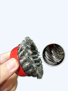 Coarse Crimped Wire Cup Brush For Angle Grinder With 5/8 Inch-11 Arbor 0.014 Inch Carbon Steel Wire -Light Duty