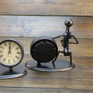 Creative Metal Crafts Music Iron Man <b>Clock</b> Musical Instrument Ornaments <b>Vintage</b> Home Office Desktop Decoration - Product Image 3