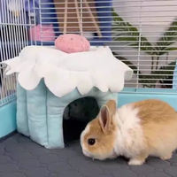 Litière pour hamster, lit pour cochon d'Inde, accessoires de sommeil pour cochon d'Inde, lit chaud et doux pour petits animaux, maison en peluche pour hamster en hiver