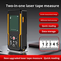 Mètre laser 2-en-1 avec niveau, télémètre de distance, instrument de mesure infrarouge de haute précision pour l'extérieur et l'industrie, pour la pièce