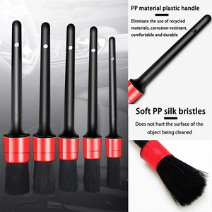 Kit de Cepillos Profesionales <span class=keywords><strong>para</strong></span> Detallado de Autos - Cerdas Suaves de Plástico PP <span class=keywords><strong>para</strong></span> Limpieza de Ruedas, Interior y Exterior (Juego de 5 Piezas, Negro) - Product Image 3