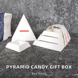 Foldable Triangular Pyramid Food <b>Gift</b> Box for Sushi Candy <b>Chocolate</b> with Custom Logo Printing Art Paper Packaging - Product Image 2