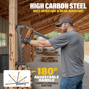 JH-Mech Heavy Duty Versatile manico esteso nero a <span class=keywords><strong>parete</strong></span> legna da ardere accostatore Splitter per campeggio - Product Image 6