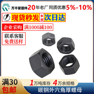 Wanqian Fasteners Carbon Steel Hexagonal Thick Nuts M6 M8 M10 M12 M14 M16 M18 M20 M22 M24 M27 M30 M33 M36 M39 M42 M48 DIN - Product Image 5