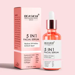 새로운 피부 혈청 개인 상표 5 1 Niacinamide 미백 비타민 C 안티 에이징 비타민 E 안티 여드름 HA 수화 얼굴 혈청