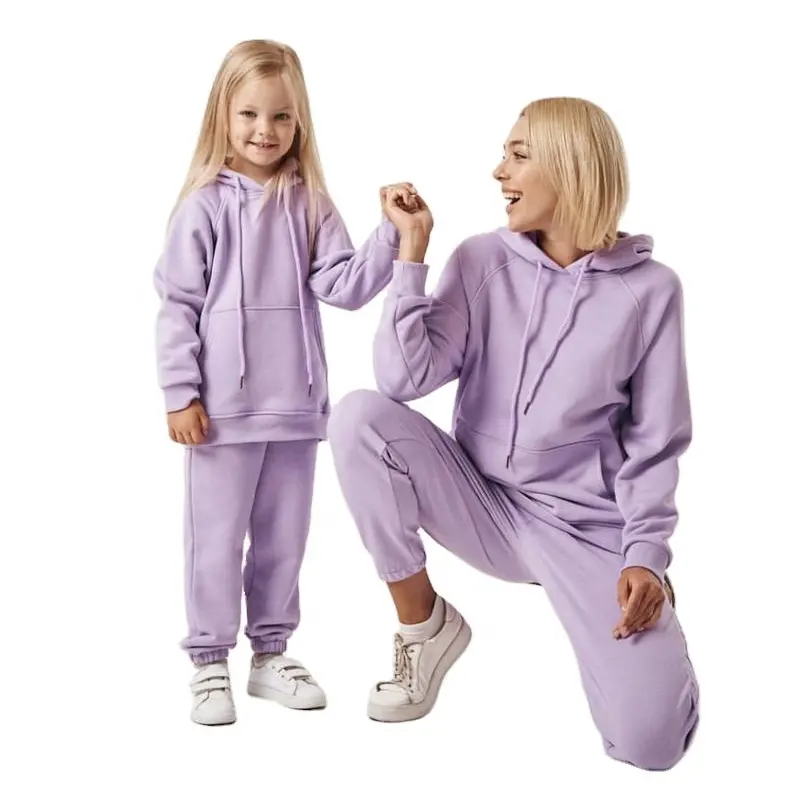 Custom design hoodie+jogger set family matching clothes mommy and me outfits