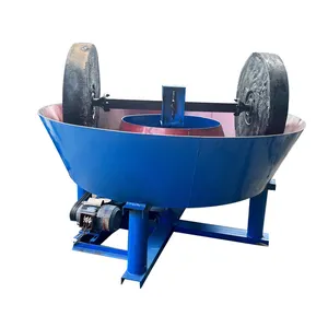 Excellent Supplier Gold Silver Grinding Machine Sudan Mining Equipment Model 900 1100 1200 Double Wheels Wet Pan Mill With Motor
