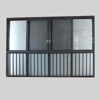 Grilles de fenêtres coulissantes modernes avec verre double vitrage et cadres en aluminium à rupture de pont thermique Garantie de 5 ans pour les hôtels
