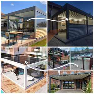 Tienda de jardín deslizante retráctil para exteriores, paneles de vidrio solar, parasol de techo - Product Image 6