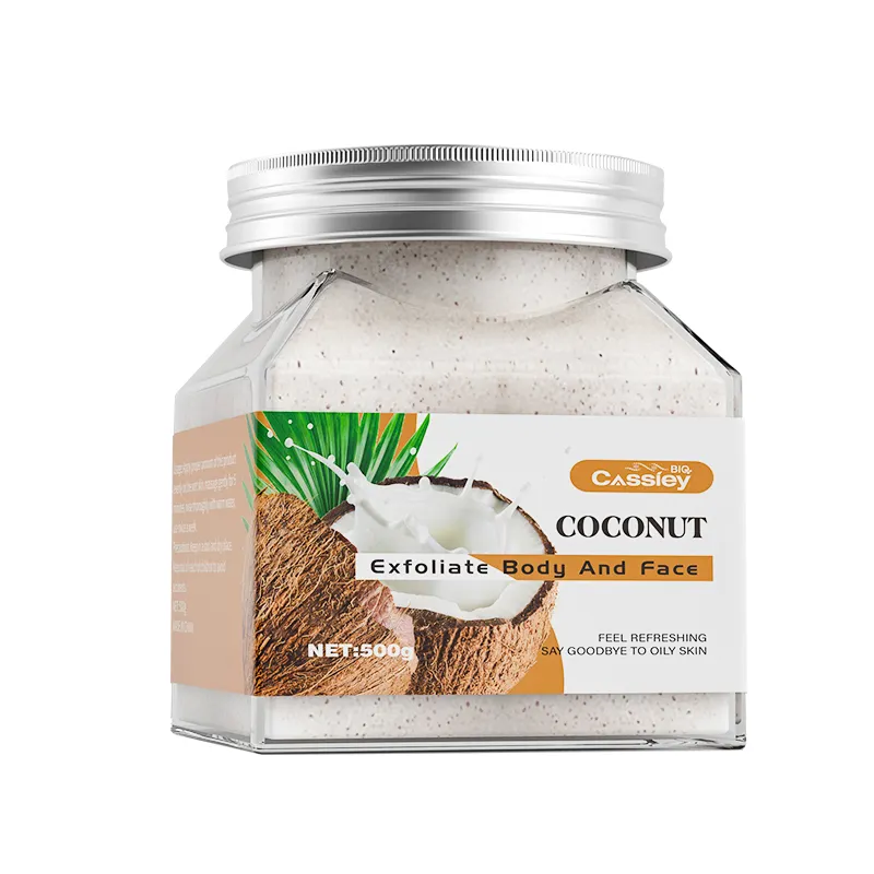 Органический веганский Кокосовый скраб для лица, чистое Кокосовое молоко, отбеливающий скраб для тела, отшелушивающий Кокосовый скраб, соль