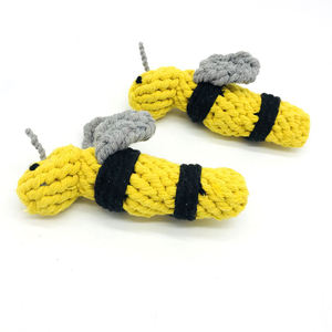 Giocattolo in corda di cotone per animali domestici a forma di ape a forma di cane giocattolo resistente ai morsi per cani di piccola taglia - Product Image 2