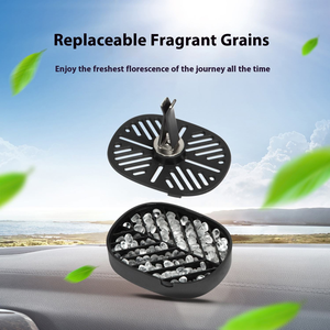 <strong>Refillable</strong> <strong>Car</strong> Air Vent Clip Freshener Oval Hollow-out Scent Beads <strong>Diffuser</strong> <strong>Car</strong> Aroma Perfume For <strong>Car</strong> Interior Odor Removal` - Product Image 1