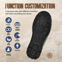 Bottes de sécurité industrielles - Bottes de travail à embout d'acier anti-écrasement anti-perforation résistantes à l'usure avec semelle moulée par injection en PU double densité