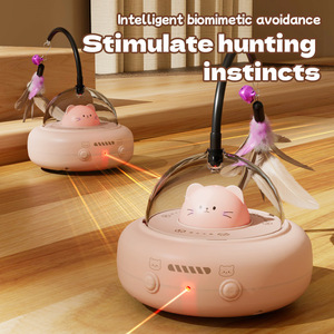 Juguete Eléctrico Inteligente Automático para Gatos, Juguete Interactivo y de Movimiento con Láser y Plumas, Juguete Autoentretenido para Gatos, Suministros para Mascotas - Product Image 4