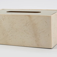Boîte à mouchoirs en résine travertin avec couvercle en acier inoxydable, boîte à mouchoirs durable pour la décoration de la maison, vente en gros