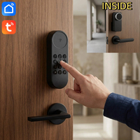 Cerradura Inteligente Retrofit para Teclado, Reemplazo de Manija de Puerta Antigua, Control Remoto a través de la Aplicación Tuya, Almacenamiento en la Nube, para Puertas de Madera y Aluminio