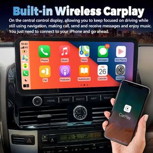 Radio de Coche de 12.3 Pulgadas con Android Auto y Carplay para Toyota Land Cruiser Prado 120 2004-2009, Sistema Multimedia Estéreo 2DIN, GPS, Unidad Principal con Wifi - Product Image 4