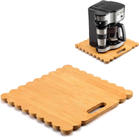 Plateau coulissant en bambou beige de luxe personnalisé pour café - Design moderne à un seul niveau, respectueux de l'environnement
