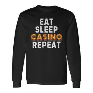 Camiseta de manga larga Eat Sleep Casino Repeat para amantes del casino, camiseta para jugadores - Product Image 1