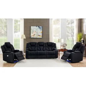 Top Sale Power Function Electric Recliner Sofa Set 321 Seaters Recliner With Usb Charging Sofa Electric Relax Furniture