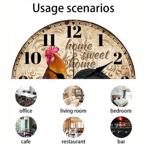 Reloj de Pared Creativo con Diseño de <span class=keywords><strong>Gallo</strong></span>, Reloj de Madera con Diseño de Animales, Decoración Moderna para el Hogar, Reloj de Arte para Pared - Product Image 6