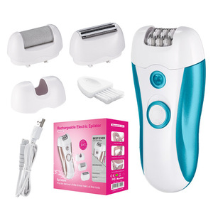Depiladora eléctrica con accesorios 3 en 1 para eliminación de vello de axilas, piernas y pies, resistente al agua IPX4, recargable - Product Image 3