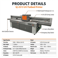 Imprimante à plat UV 2513, machine d'impression jet d'encre grand format industrielle avec tête d'impression I3200 pour acrylique, verre, métal, bois