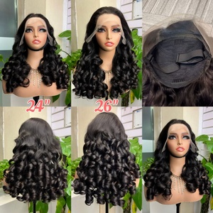 <b>Human</b> Hair <b>Wigs</b> Pre Cut Bouncy Loose Lace Front <b>Wig</b> Wholesale 13x4 Transparent Lace Frontal <b>Wigs</b> for Black Women - Product Image 2