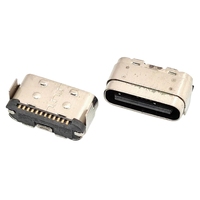 Connecteur USB 3.1 Type-C Femelle 2/4/6/8/12/16/24 Broches en Gros, Port de Transmission HD 12P Bidirectionnel avec 2 Broches Fixées pour PCB