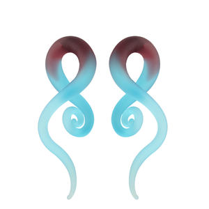 أقراط زجاجية يدوية الصنع على شكل قطرة دمعة من إيفورت، موسعات وأوزان وحلقات للثقب، مجوهرات للجسم - Product Image 4