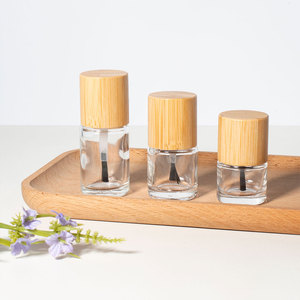 Tùy chỉnh độc đáo 5ml 8ml 10ml 12ml 15ml Rỗng tùy chỉnh tre gỗ sơn móng tay chai thủy tinh với nắp tre Nắp bàn chải - Product Image 4