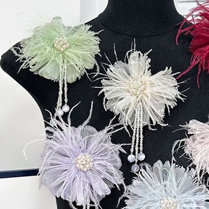 Apliques de Flores Bordados Chineses em Prata, Patches de Tecido com Miçangas para Jeans, Broches 3D de Malha para Chapéus e Roupas para Casamentos e Festas - Product Image 2