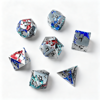 Ensemble de dés en métal Rainbow Dragon, dés de fantaisie à collectionner pour les joueurs de jeux de rôle et les collections de cadeaux