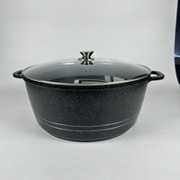 Marmite à soupe en aluminium moulé sous pression de 40 cm, revêtement antiadhésif en granit, support en silicone, design classique, en métal