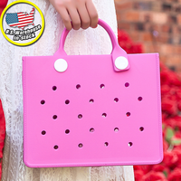 Sac fourre-tout de travail personnalisé en EVA pour femmes, imperméable, avec trous perforés pour la personnalisation de charms de sabots, sacs à main, stock USA