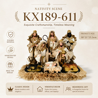 Vente en gros de figurines de la Nativité de Noël faites à la main, Sainte Famille, Marie, Joseph, les Trois Rois Mages, sculpture en résine, décoration de table
