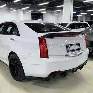 Alerón Trasero para Maletero de Cadillac ATS 2013 2014 2015 2016 2017 2018 Sedán, Negro Brillante/Estilo Fibra de Carbono, Divisor de Parachoques - Product Image 3