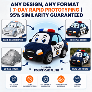 Fabricante de Juguetes de Peluche Personalizados de Coches de Policía, OEM ODM, Venta al por Mayor, Mascota de Peluche Suave, Regalo, Logotipo de Alta Fidelidad - Product Image 3