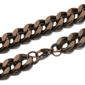 <span class=keywords><strong>Collana</strong></span> da <span class=keywords><strong>Uomo</strong></span> con <span class=keywords><strong>Catena</strong></span> Cubana Lucida in Acciaio Inossidabile Placcato <span class=keywords><strong>Oro</strong></span> 18k PVD Nero, Larghezza 9mm 11mm 13mm 15mm, Stile Hip Hop - Product Image 3