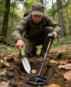 <span class=keywords><strong>Pala</strong></span> Detectora de Acero Inoxidable de Alta Resistencia CHANGLIN con Hoja Dentada Doble, Mango de Goma y Funda de Transporte - 1 Año de Garantía - Product Image 3