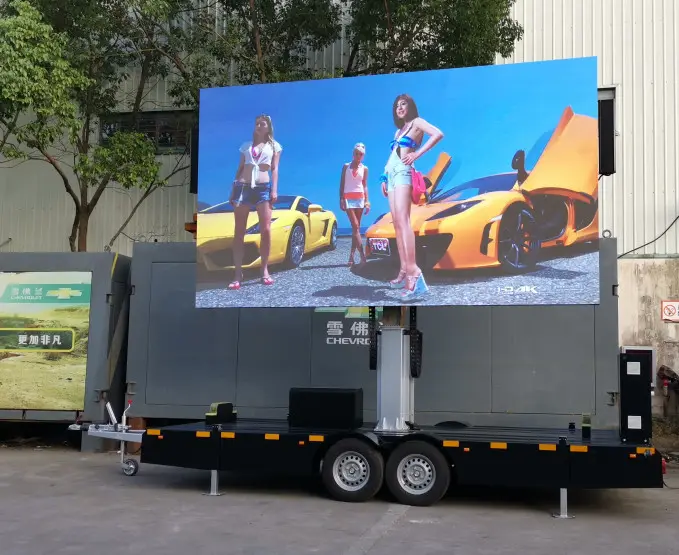 Outdoor Full Color Led Mobiele Trailer Scherm P4mm Led Display Screen