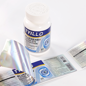 Benutzer definierte holo graphische gefrostete 3D-Punkt-UV-Doppelschichtetiketten Wasserdichte, umwelt freundliche Aufkleber für verschiedene Behälter - Product Image 2