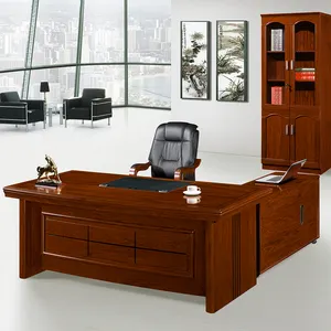 Classic office furniture executive MDF paper L shaped boss ceo manageability office desk wooden executive office table