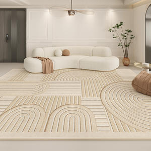 Nouvelle Arrivée Tapis de Salon et Chambre à Coucher Eiffel Home Moderne Minimaliste Crème à Poils Plats en Polyester avec Dos Antidérapant - Product Image 3