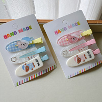 Lot de 3 pinces à cheveux mignonnes en forme de chat et de chien, barrettes tendance pour filles, accessoires capillaires en résine acrylique douce