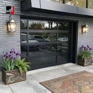<span class=keywords><strong>Porte</strong></span> de <span class=keywords><strong>garage</strong></span> <span class=keywords><strong>sectionnelle</strong></span> moderne en verre trempé avec cadre en aluminium, <span class=keywords><strong>motorisée</strong></span>, à ouverture automatique vers le haut, portes de sécurité en verre pour la maison - Product Image 4