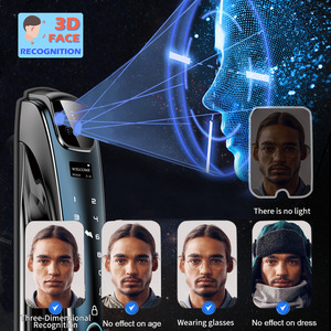 Precio de fábrica Calidad Premium Reconocimiento facial 3D Huella digital biométrica TUYA WIFI Cerradura de puerta inteligente Cerradura digital para exteriores - Product Image 2