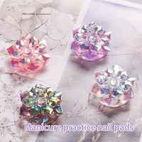 Support magnétique en acrylique pour faux ongles, présentoir de base en cristal de lotus, étagère de présentation d'ongles, outils de manucure